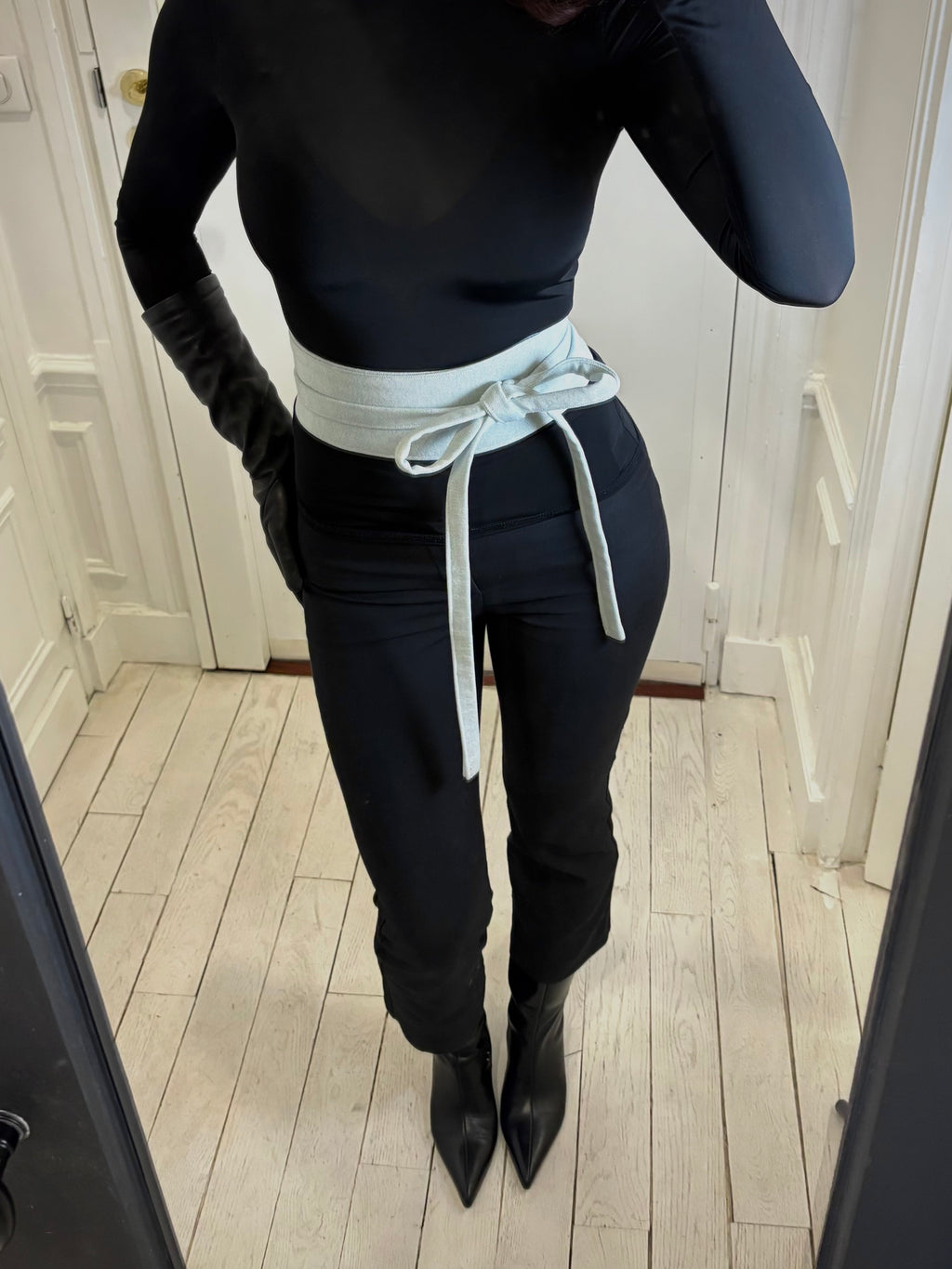 Ceinture incurvée denim bleu clair