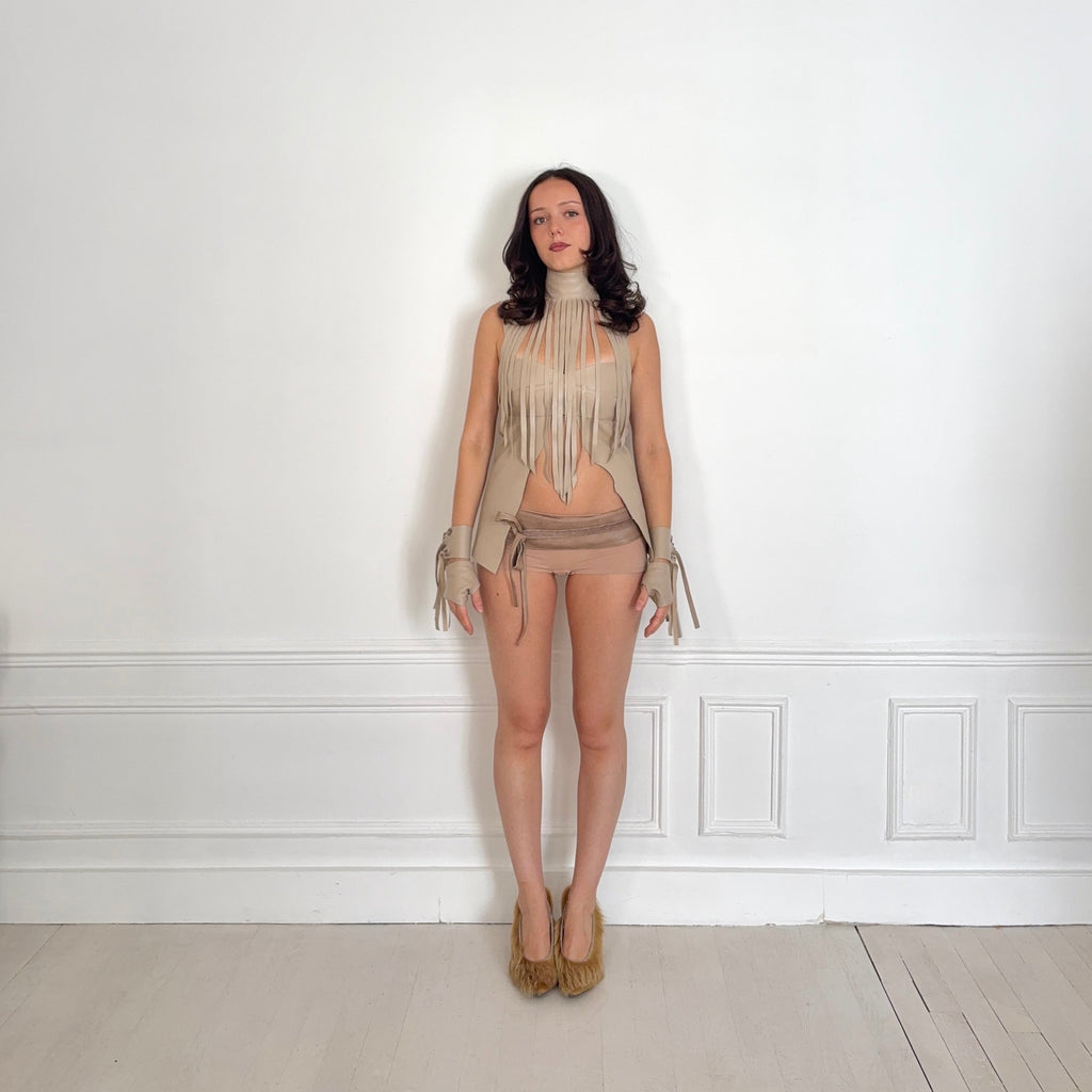 Top Cuir Beige