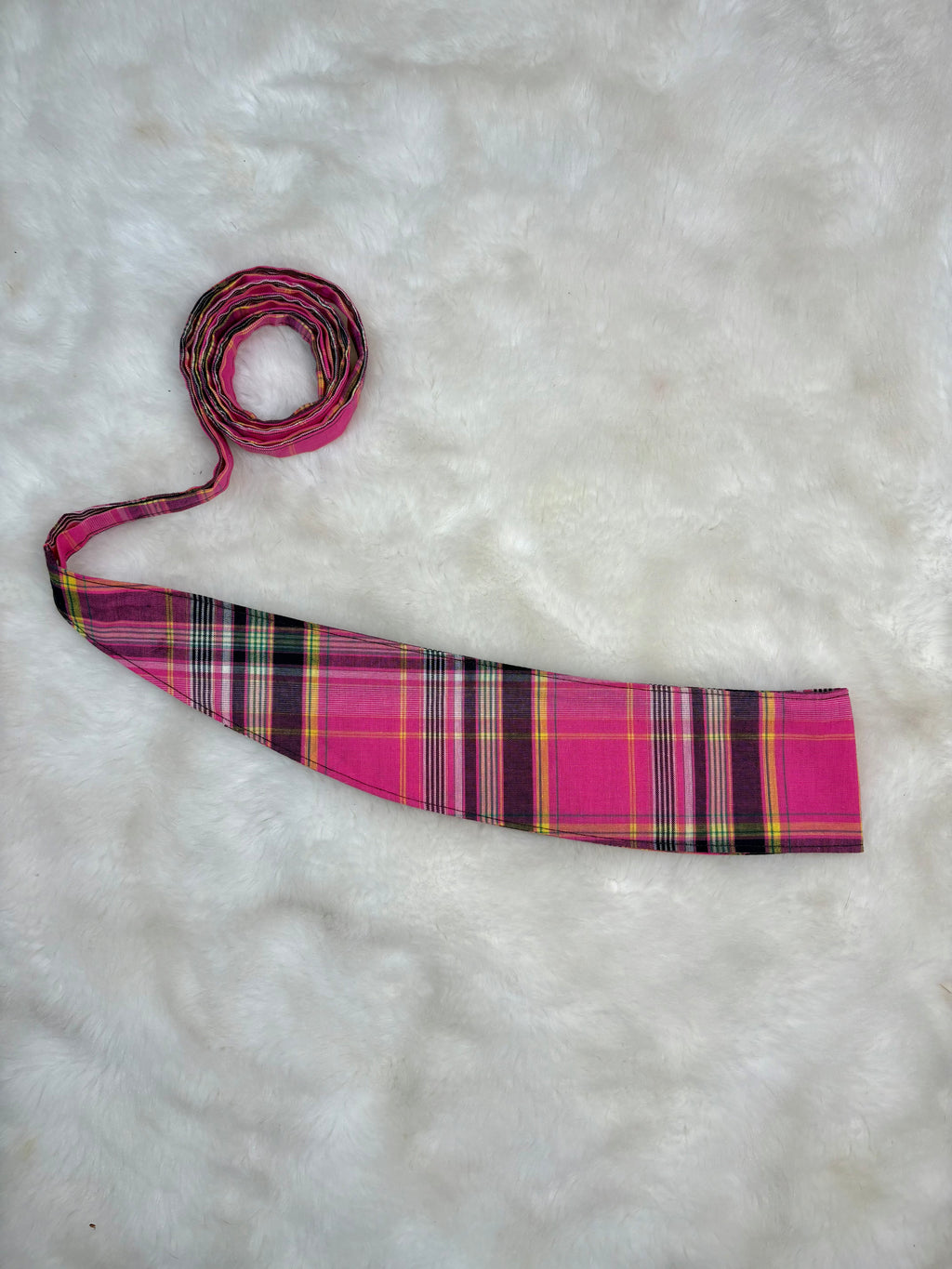 Ceinture incurvée tartan rose